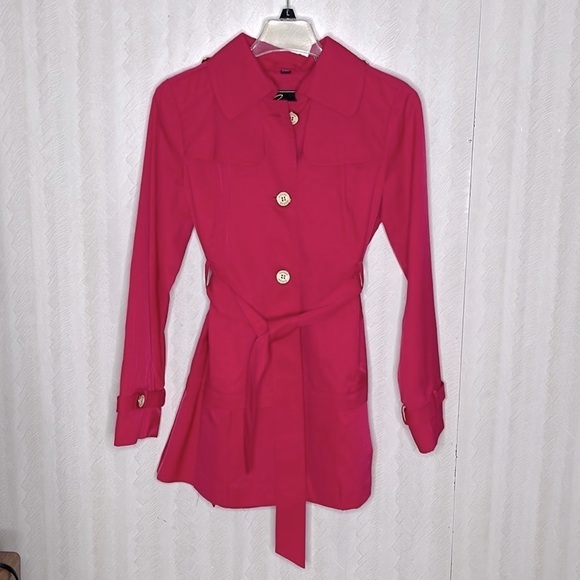 🆕 GUESS pink Trench Coat Size small - Picture 2 of 4